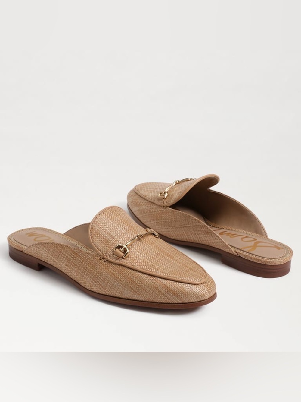 Sam Edelman Linnie Bit Mule Loafer Buff Tan Raffia